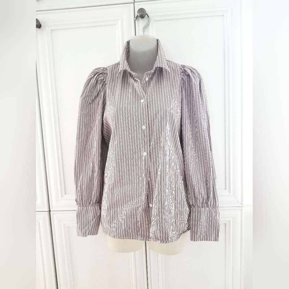 SANDRO STRIPPED PUFF SLEEVE PINSTRIPPED 2